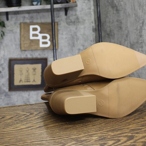 Universal Thread Tess Platform Mule Heels with Memory Foam Insole Tan Brown 11M - Picture 1 of 11
